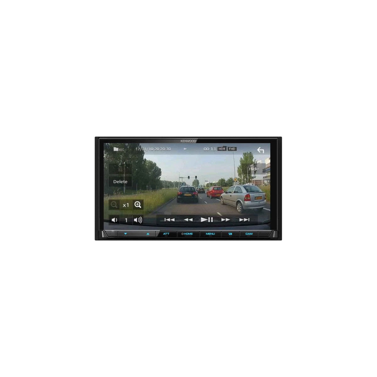 Kenwood DRV-N520 dash cam, alternate view