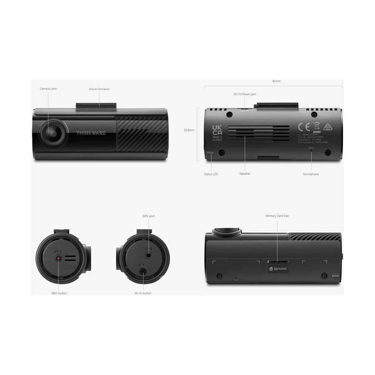 Thinkware F70 Pro dash cam with windscreen mount