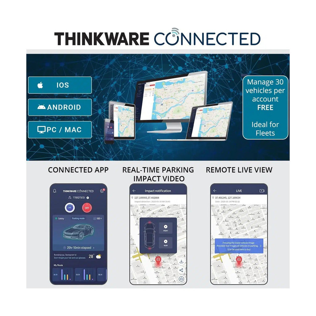 Thinkware U1000 Pro dash cam, angled view